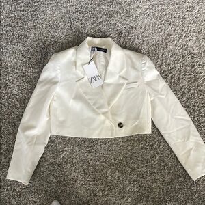 Zara Cream Blazer Classic Suit Jacket